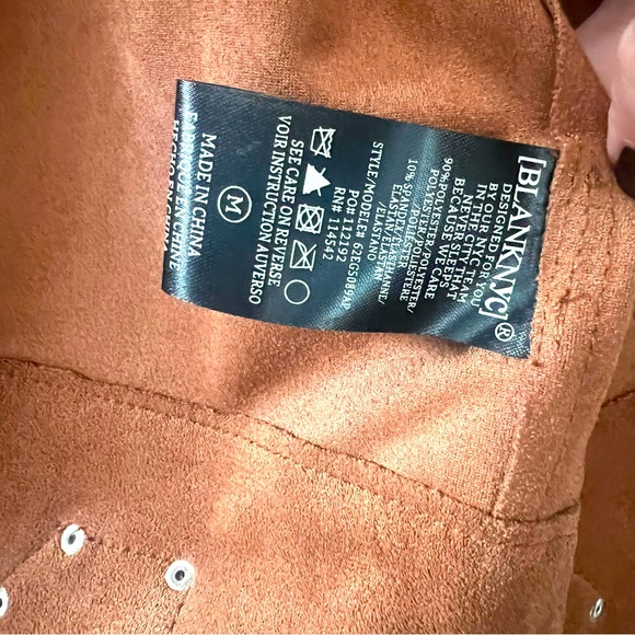 BLANK NYC moto jacket faux suede coffee bean sz M - Picture 4 of 6